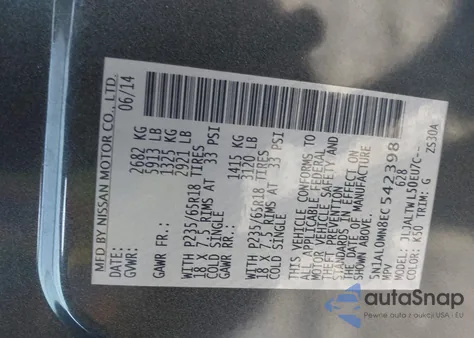 2014 Infiniti Qx60 from USA, damaged, VIN 5N1AL0MN8EC542398